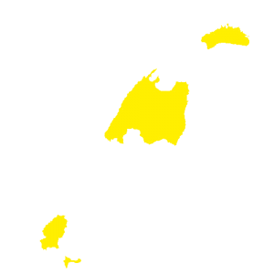 silueta de baleares en amarillo