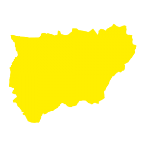 silueta del mapa en amarillo Jaen