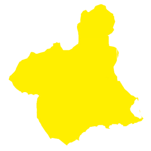 silueta del mapa de Murcia en amarillo